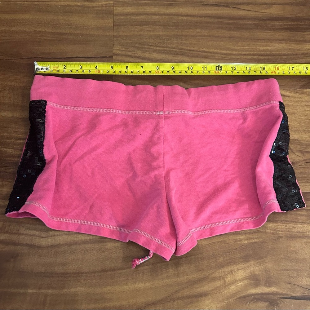 💕Hard Candy Barbie Pink & Black Sequin Trim Shorts Sparkly embellished - Picture 2 of 9